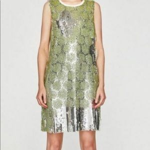 Zara Sequin Crochet Sleeveless Mini dress